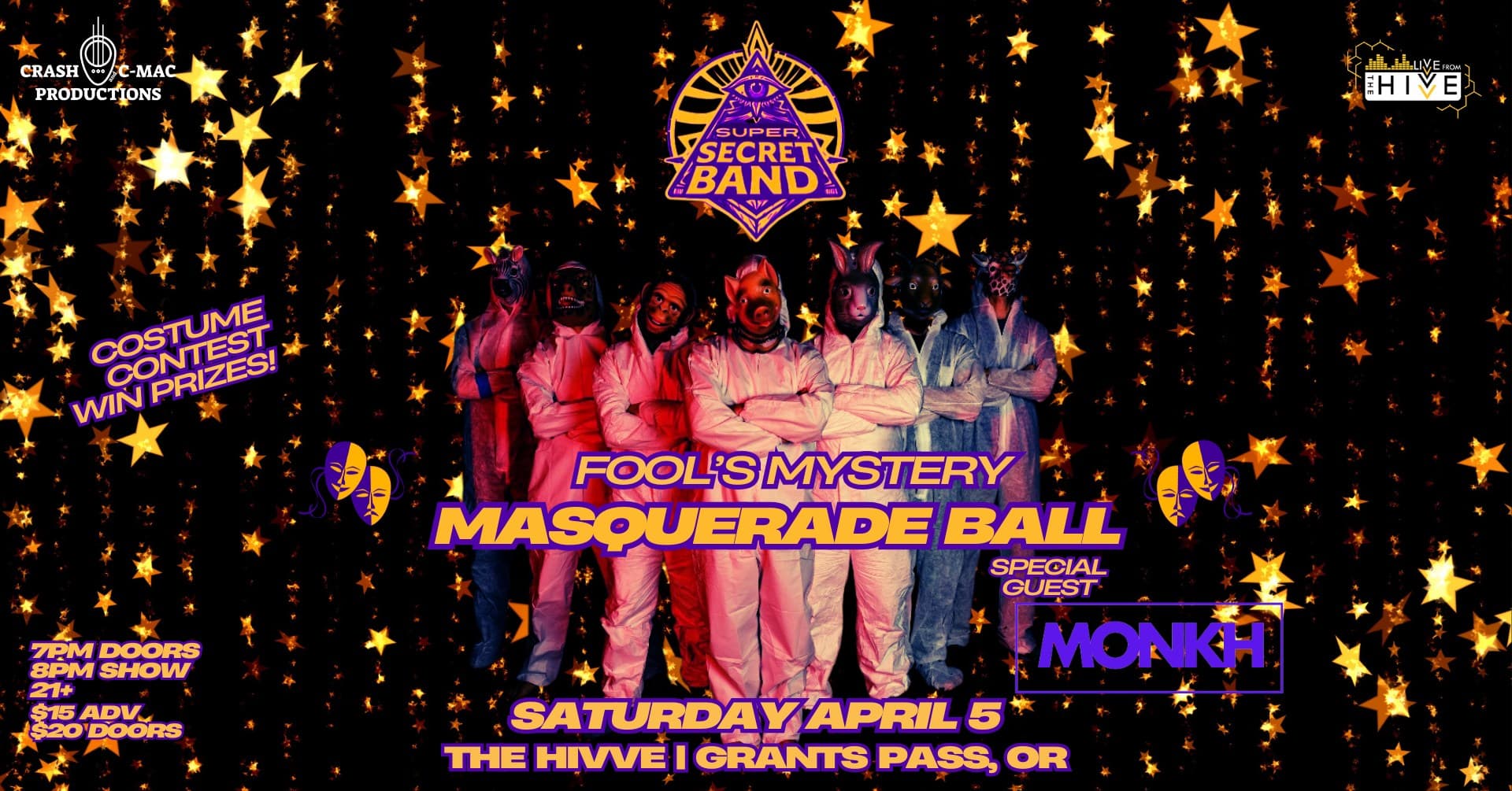 Super Secret Band with Monkh: Fool's Mystery Masquerade Ball